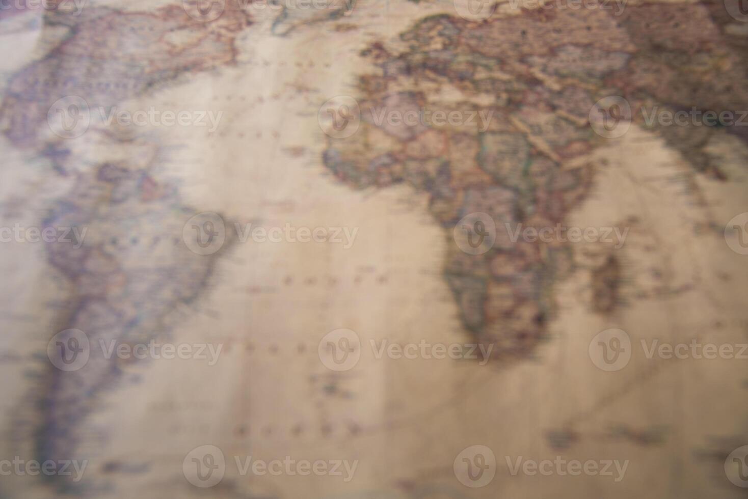 Blurred of  world map photo