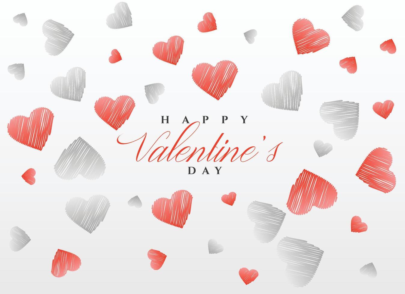 sketch hearts pattern background for valentine's day vector