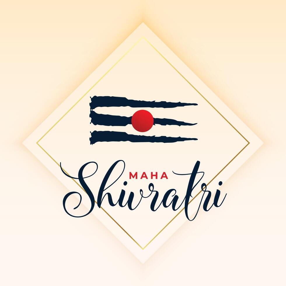 maha shivratri greeting card with lord shiv tilak design vector