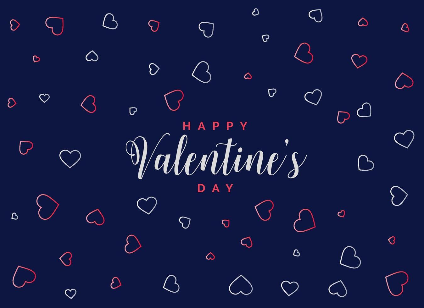 blue background with hearts pattern for valentine's day vector