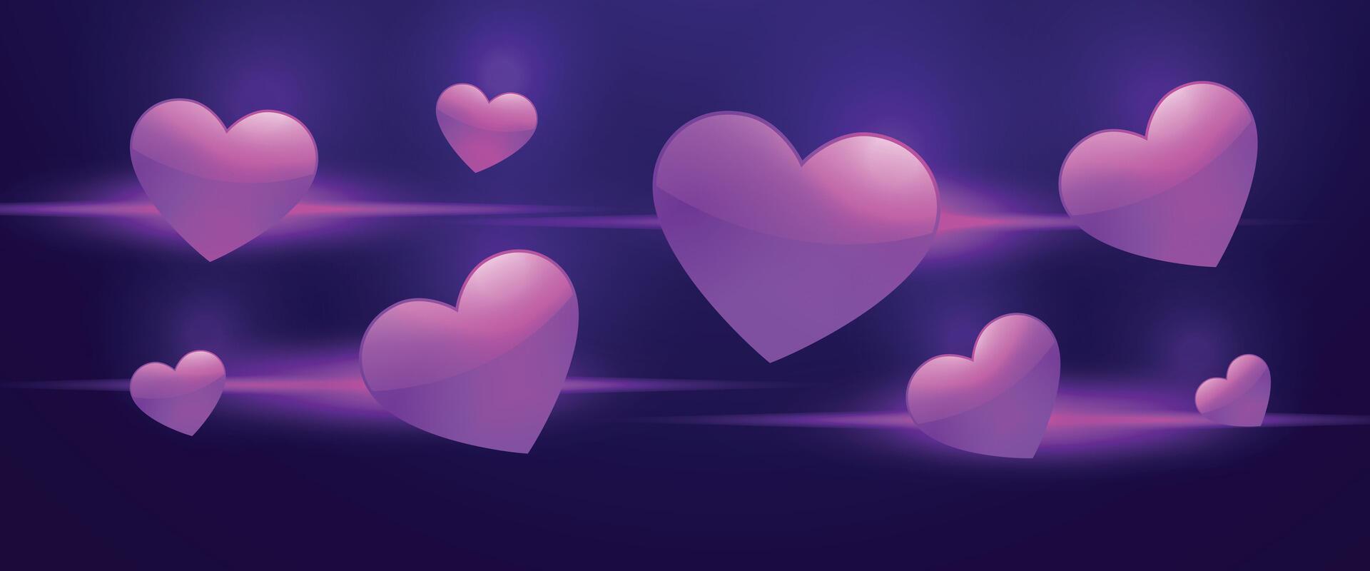 valentines day lovely heart themed banner for romantic postings vector