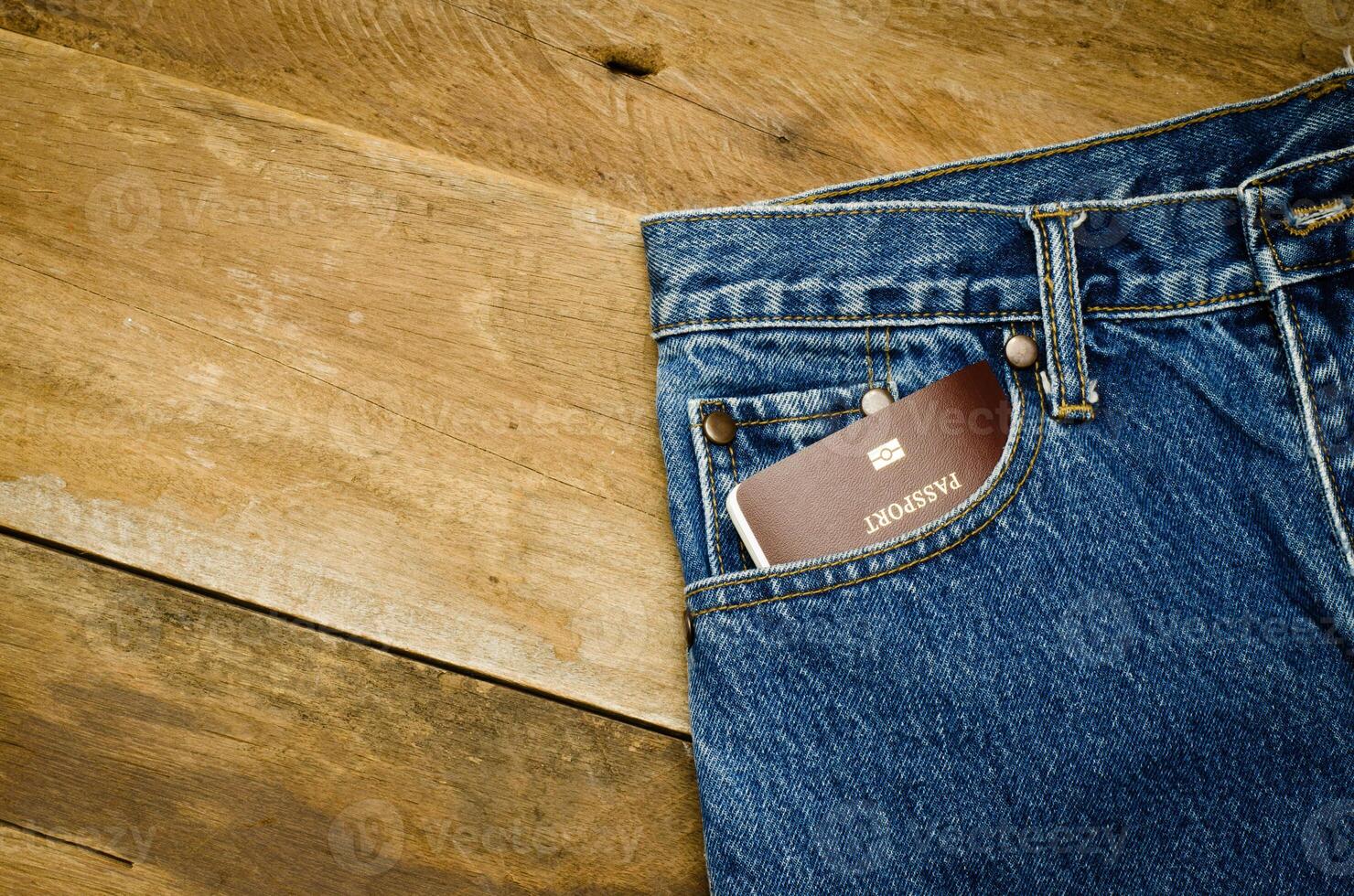 Passport in Jeans pocket photo