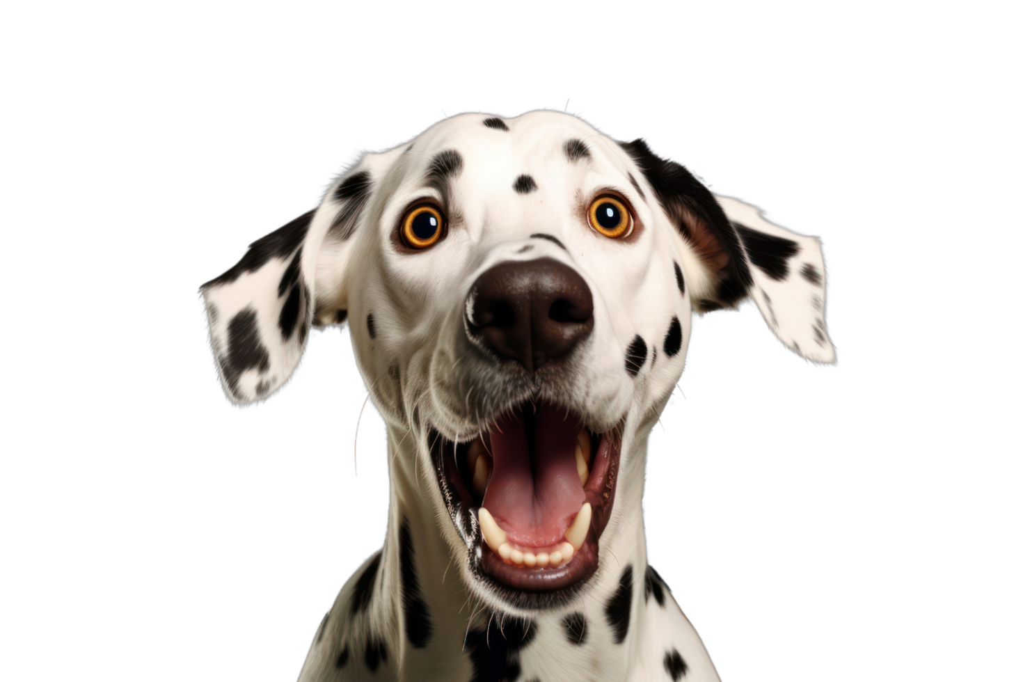 AI generated Shocked looking dog on a transparent background png