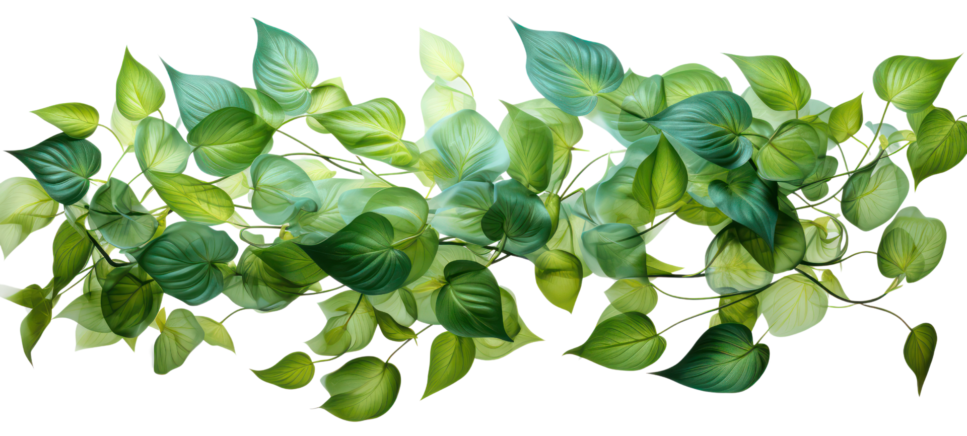 AI generated Green Leaf Dancing isolated on transparent background. png
