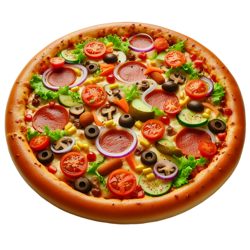 AI generated Tasty Hot Pizza Set Fall from Sky, Front View Restaurant Food png