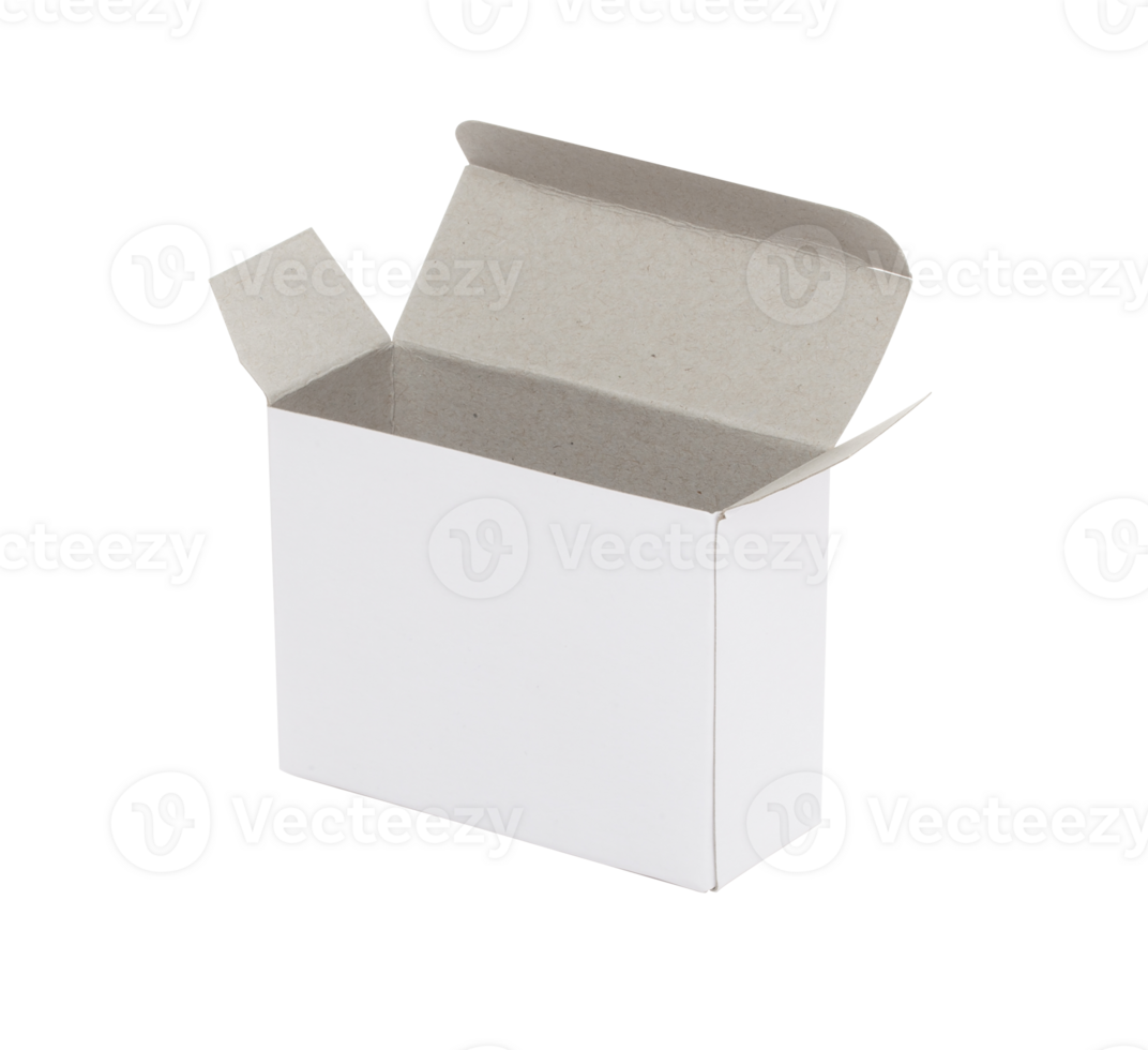 Open blank carton box isolated on transparent background. png