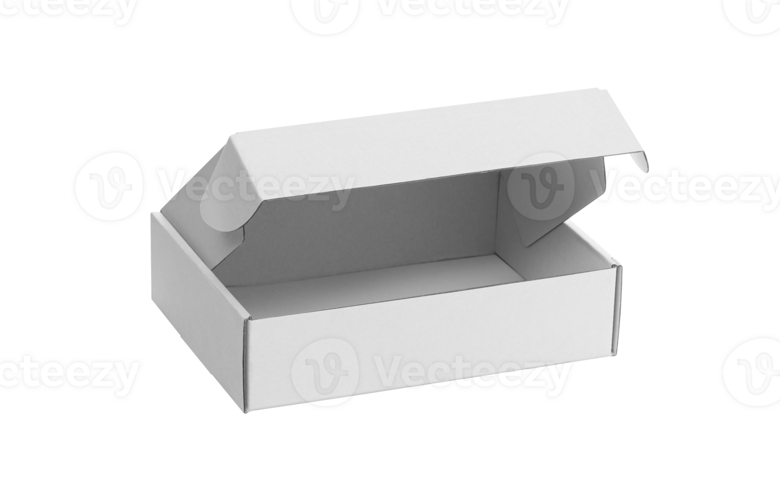 Open blank carton box isolated on transparent background. png