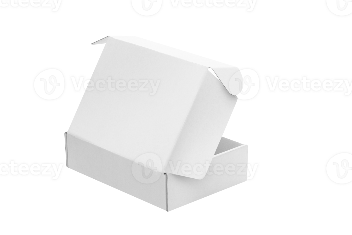 Open blank carton box isolated on transparent background. png