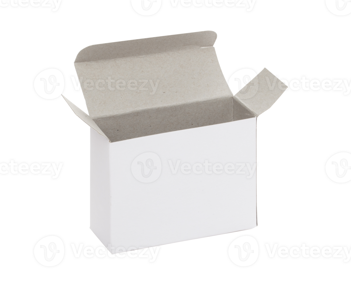 Open blank carton box isolated on transparent background. png