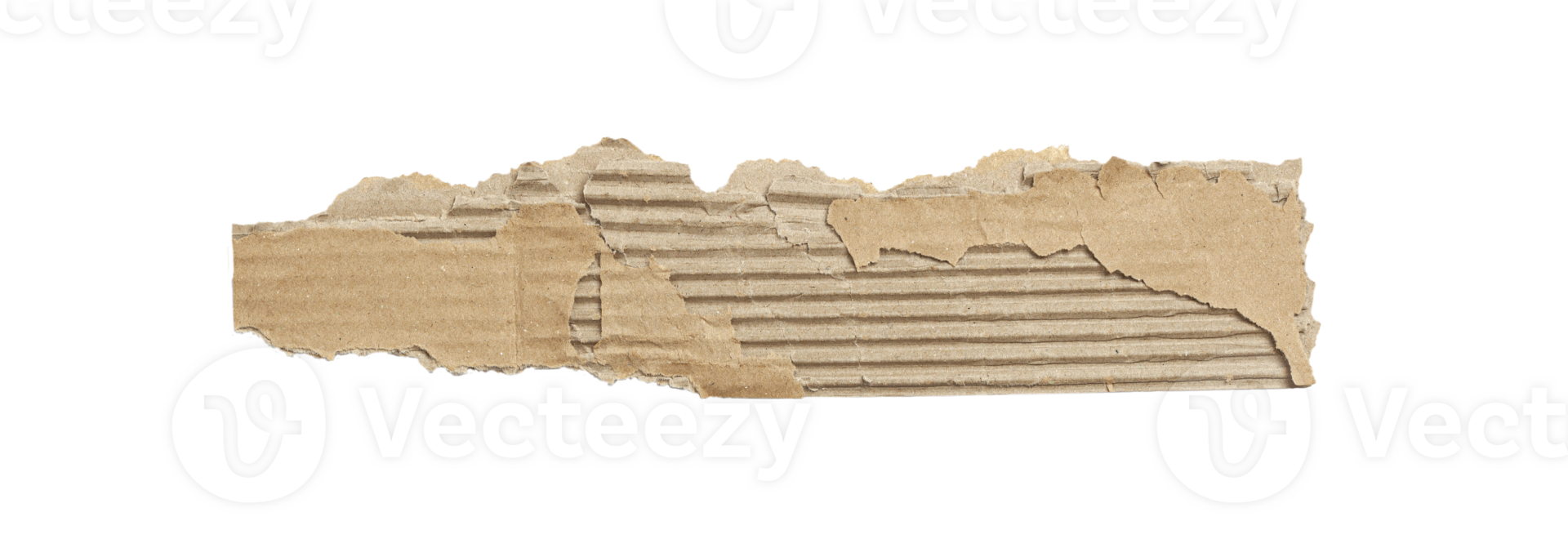 Kraft cardboard piece ripped edge. Isolated on a transparent background png