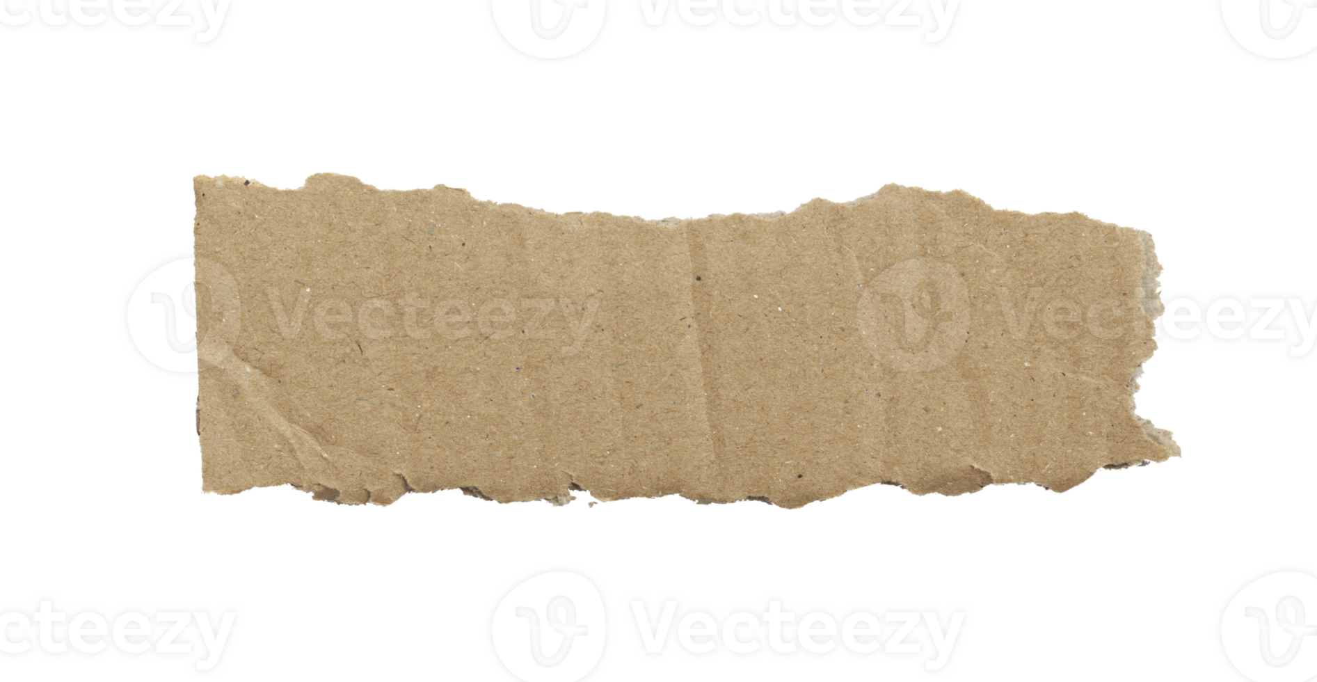 Kraft cardboard piece ripped edge isolated on a transparent background png