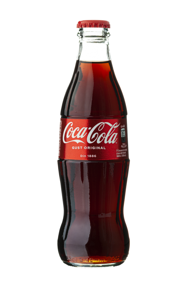 Classic bottle Of Coca-Cola isolated on transparent background png