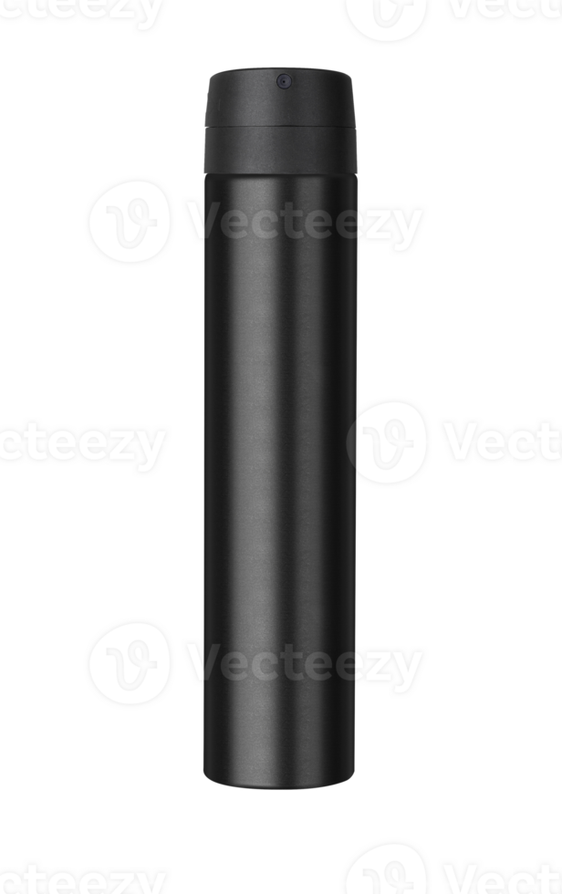 Deodorant, spray, cylindric black can isolated on a transparent background png