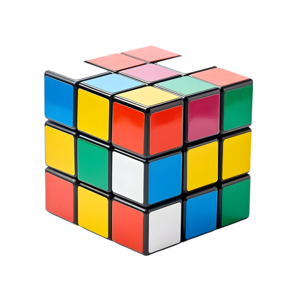 AI generated Rubik Cube on transparent background PNG image