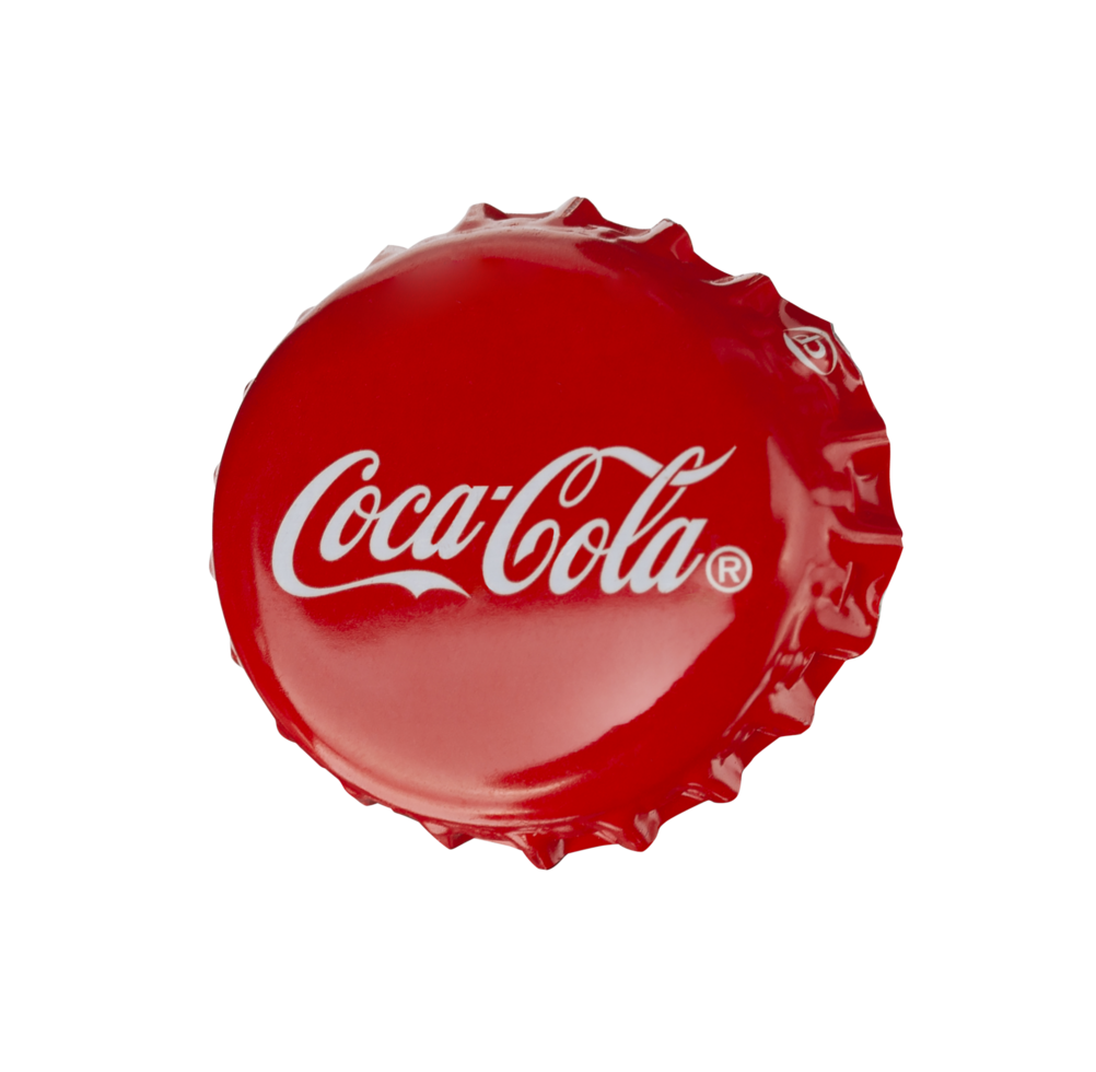 classic cap close-up of Coca-Cola on transparent background png