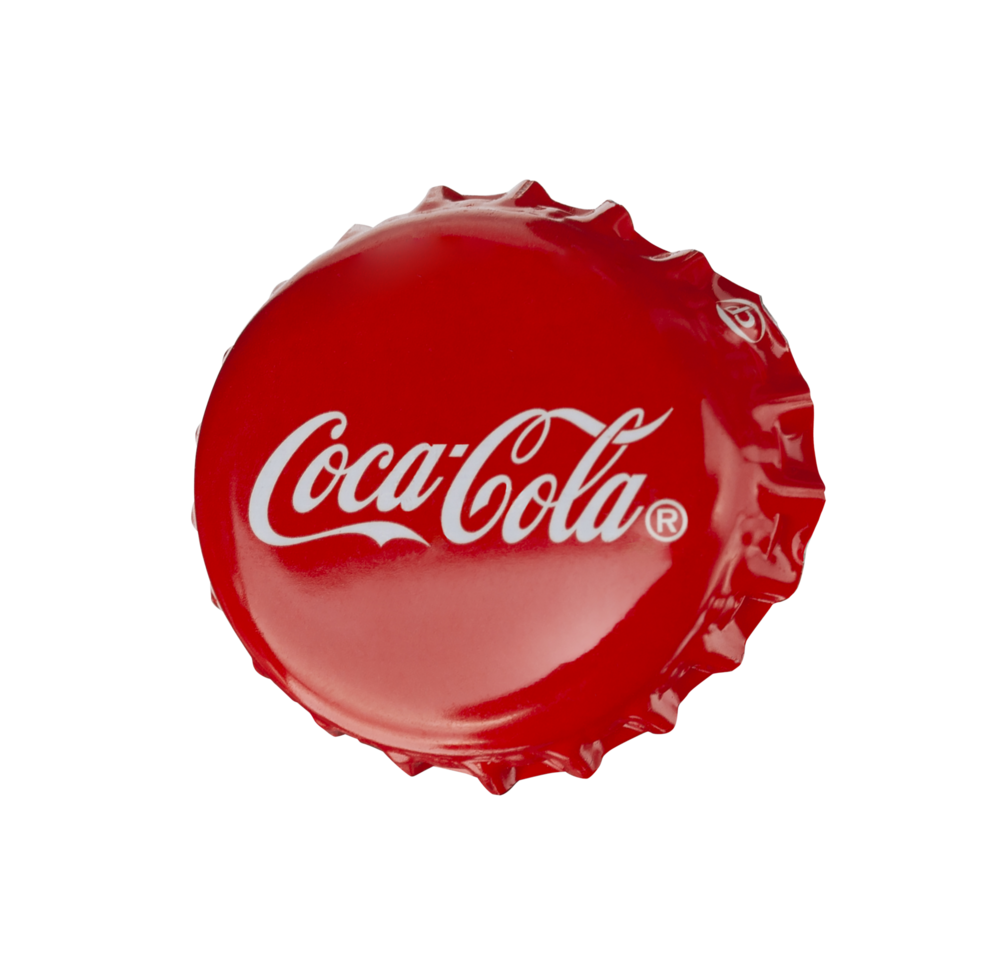 classic cap close-up of Coca-Cola on transparent background png