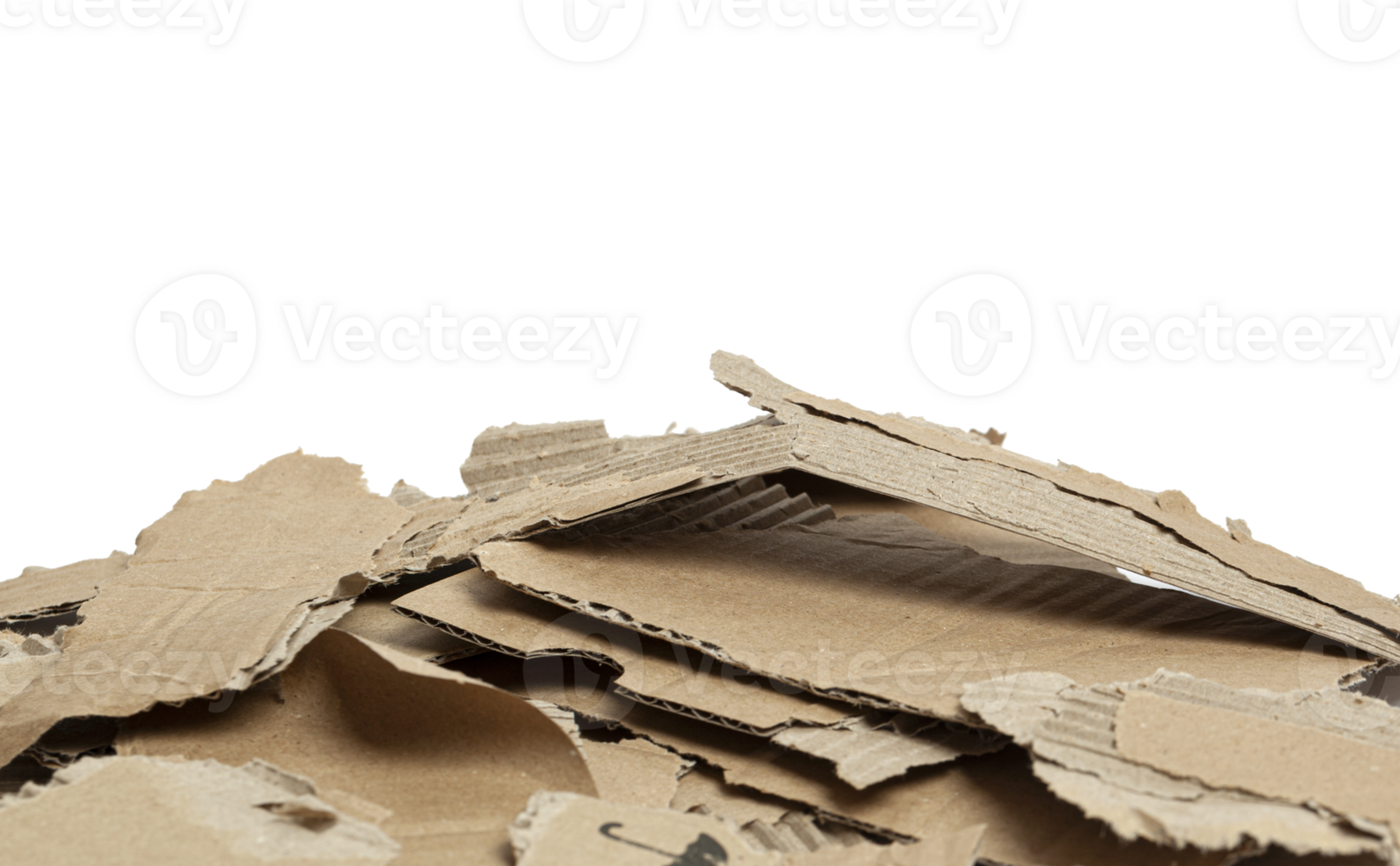 Cardboard scraps pile isolated on a transparent background png