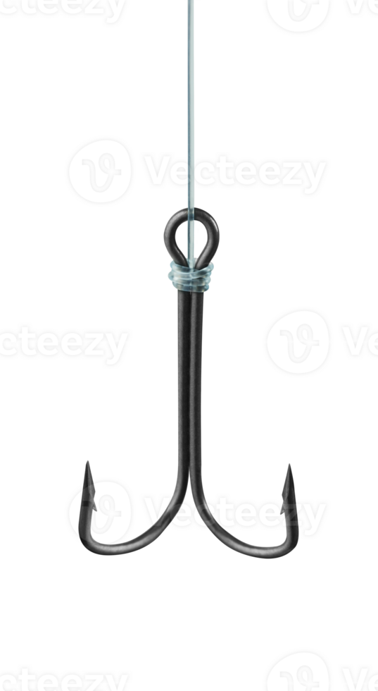 dubbele visvangst haak Aan een transparant achtergrond. visvangst png