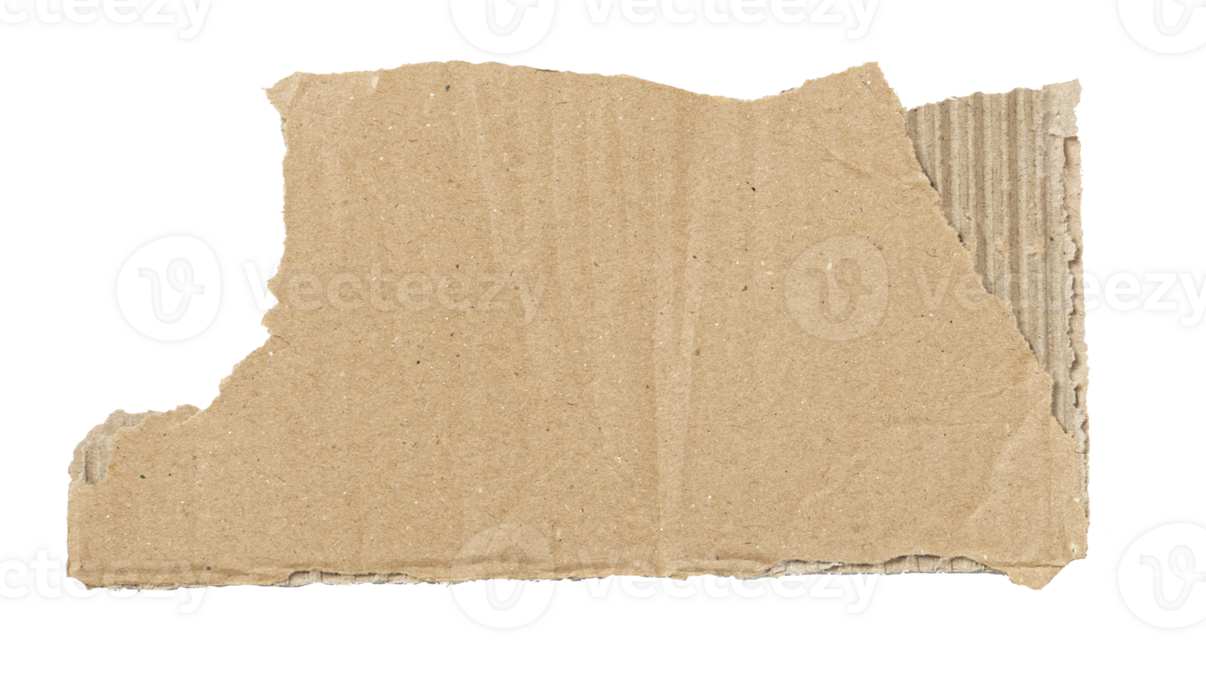 Kraft cardboard piece ripped edge. Isolated on a transparent background png