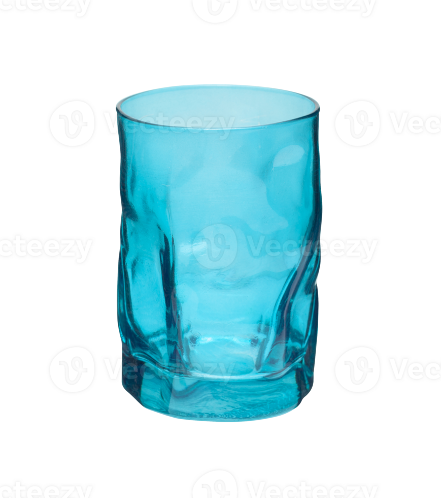 Blue modern drinking glass. Isolated on a transparent background png