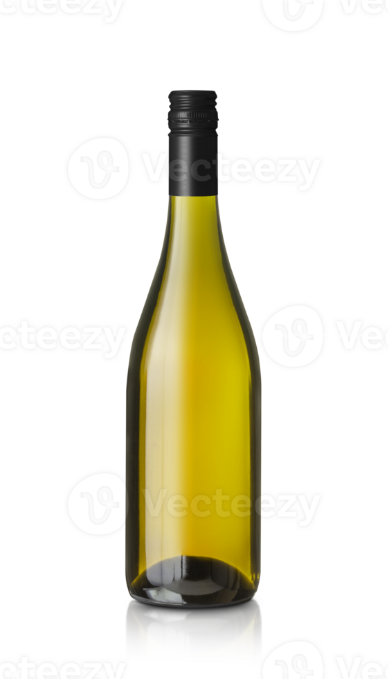 White wine bottle, isolated on transparent background. png