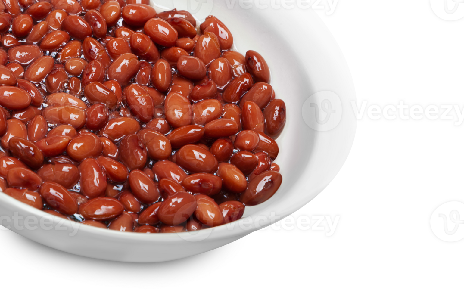Red kidney beans in a dish in perspective isolated on a transparent background png