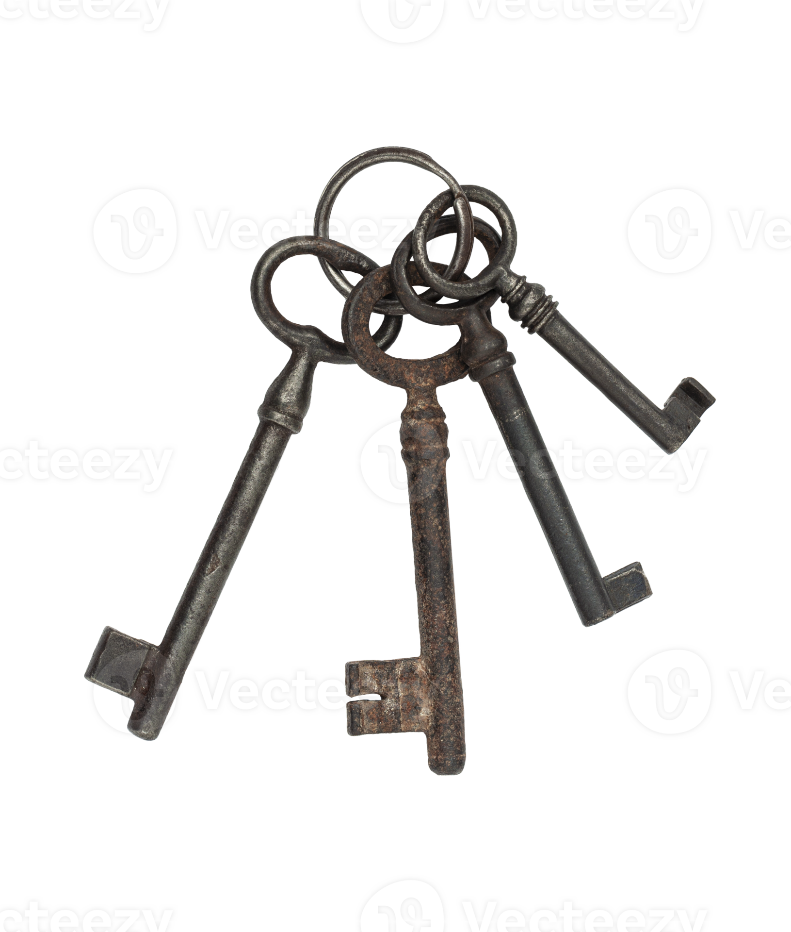 Bunch of old vintage keys isolated on a transparent background 37751357 PNG