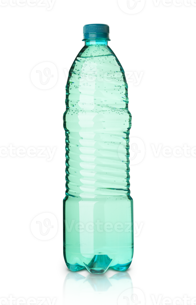 Plastic mineral water bottle isolated on transparent background. PNG file