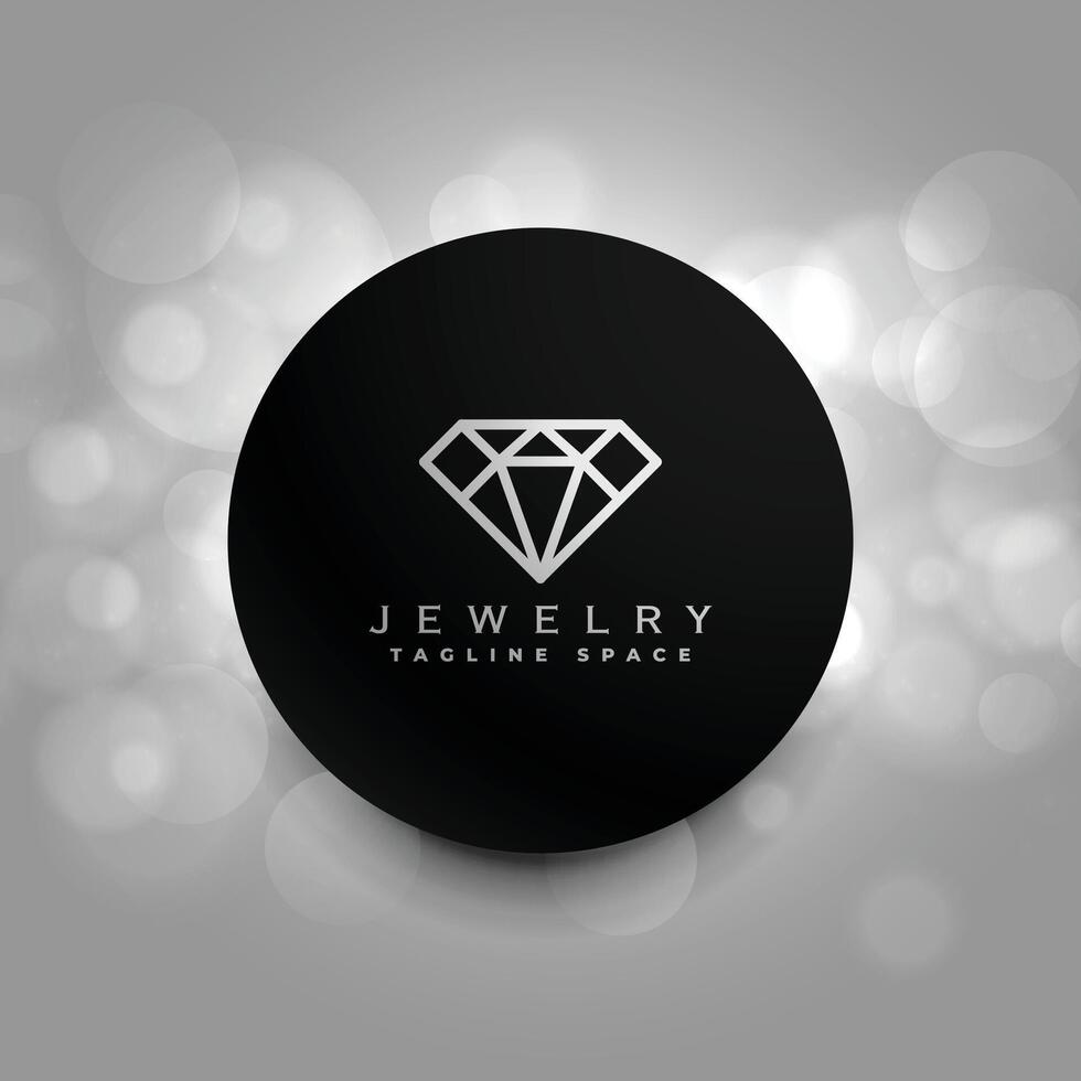 elegante joyería diamante logo icono diseño modelo vector