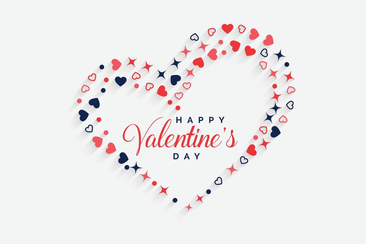happy valentines day decorative hearts background vector