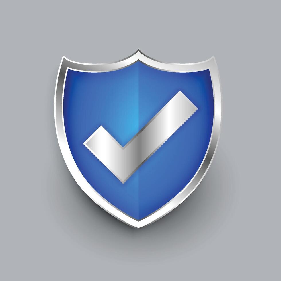 shield icon with check mark symbol design vector