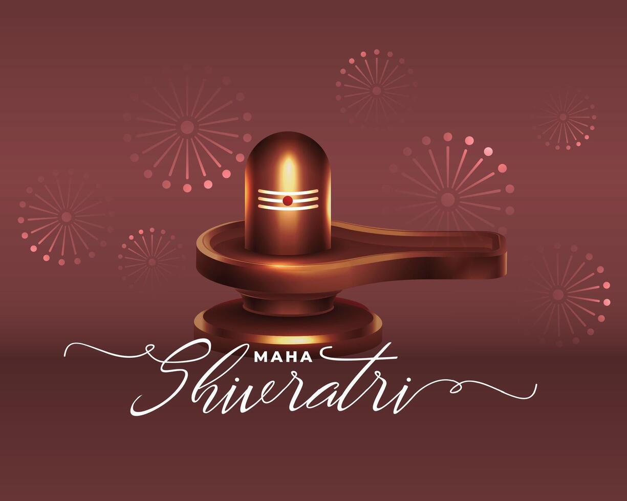 happy maha shivratri celebration card with lord shiv shivling design vector