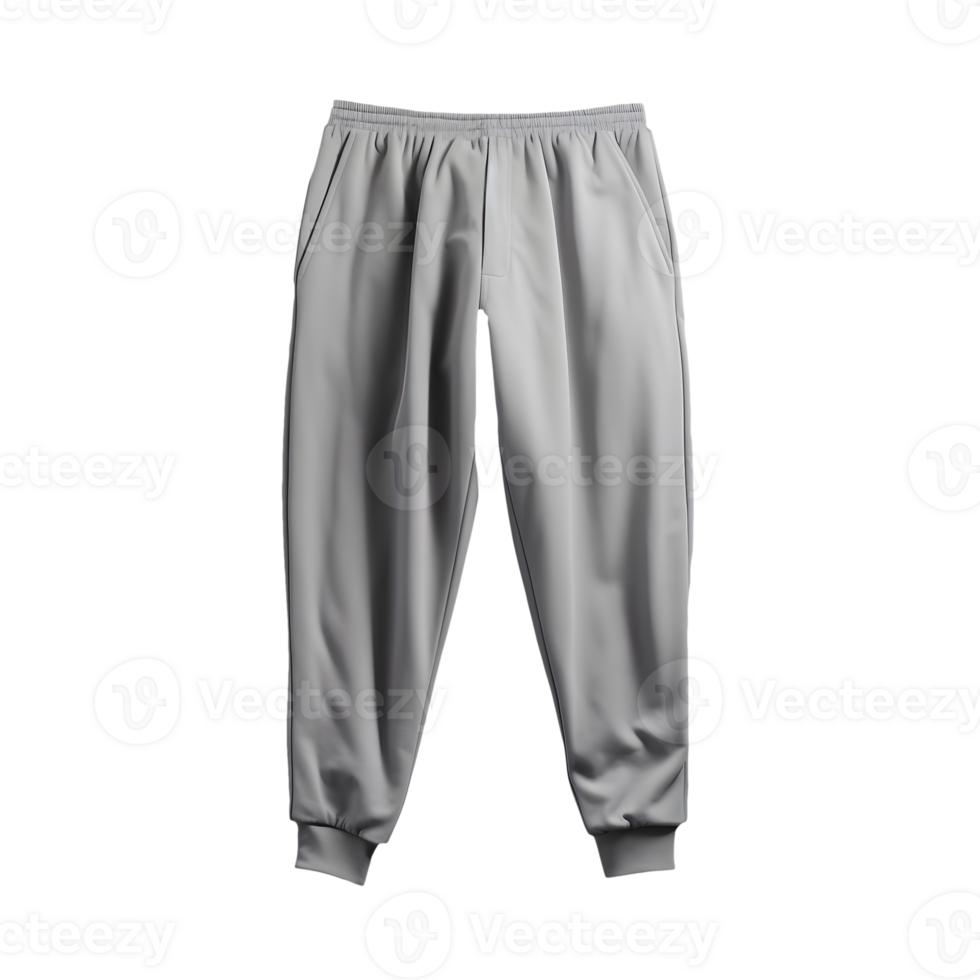 AI generated Photo of clean white jogger pants without background. Template for mockup png