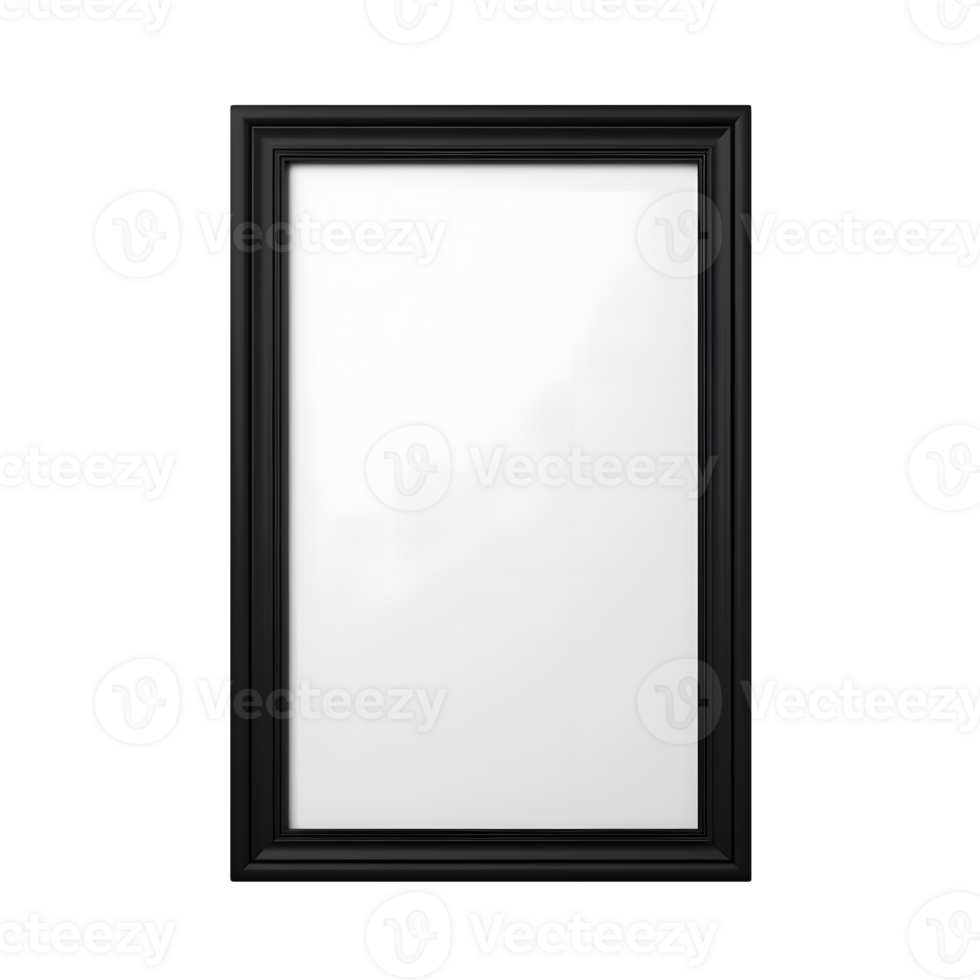 AI generated Photo of empty and clean frame for picture or image wihtout background. Template for mockup png