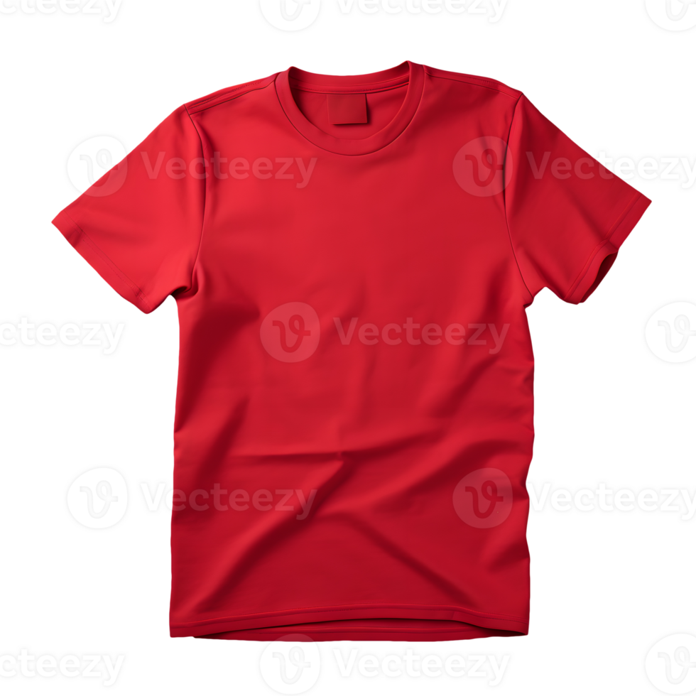 AI generated Photo of clean red t-shirt without background. Template for mockup png