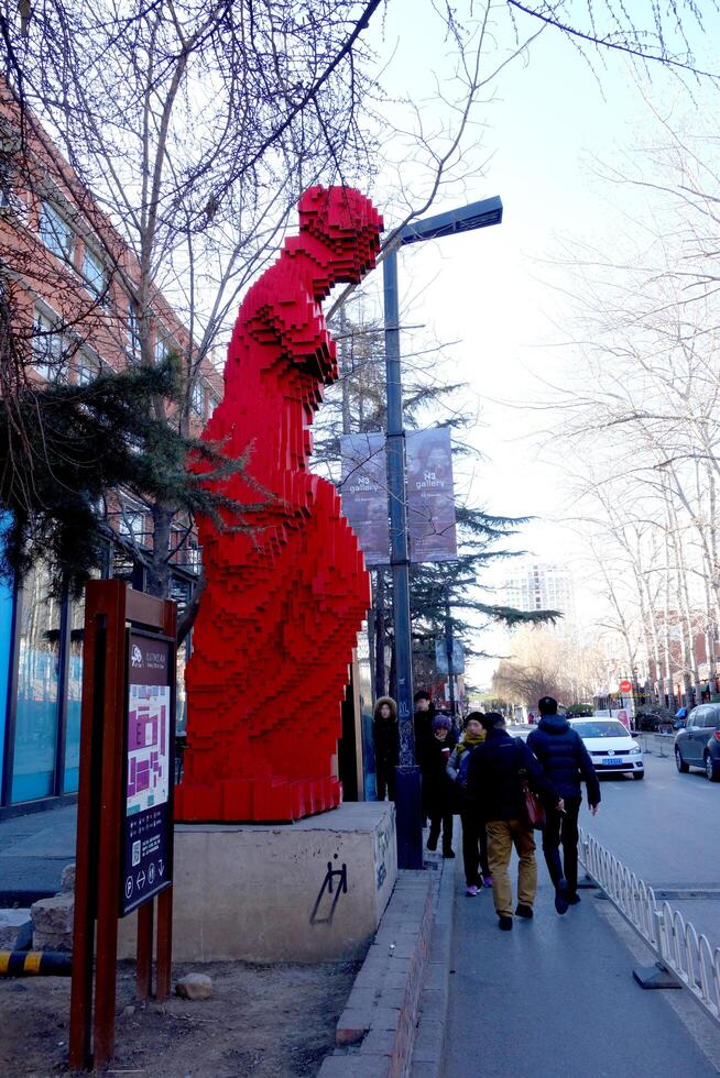 Red Venus statue at 798 art zone, Beijing, China. photo