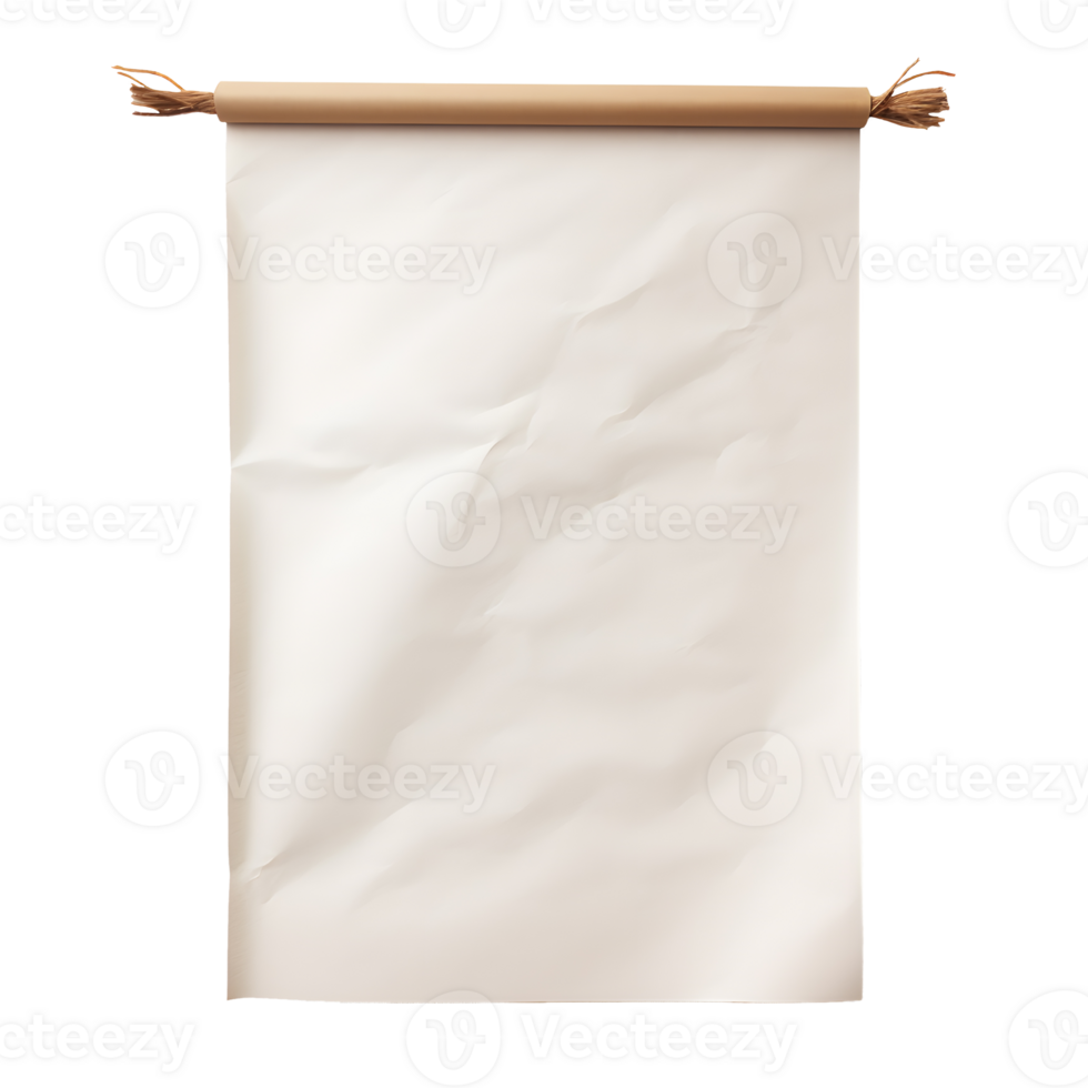 AI generated Large piece of empty parchment with no background png