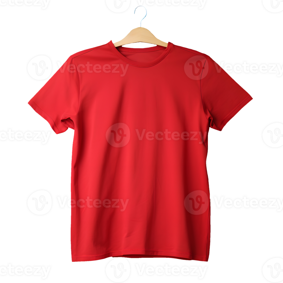 ai gegenereerd foto van schoon rood t-shirt zonder achtergrond. sjabloon voor mockup png