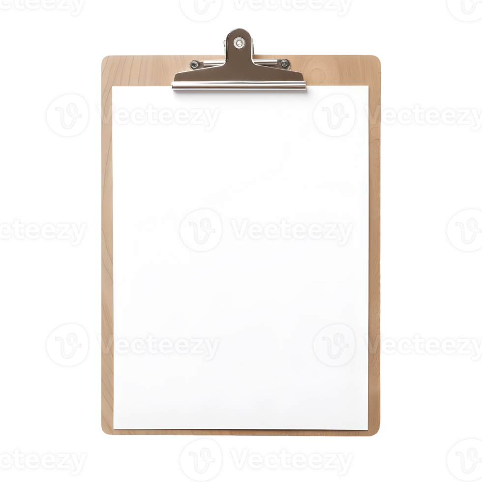 AI generated Top view of clean checklist or clipboard without background. Ready for mockup png