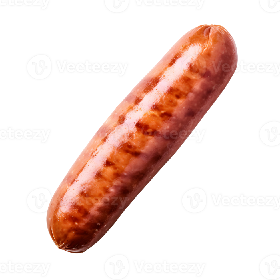 AI generated Close up photo of smoked sausage without background png