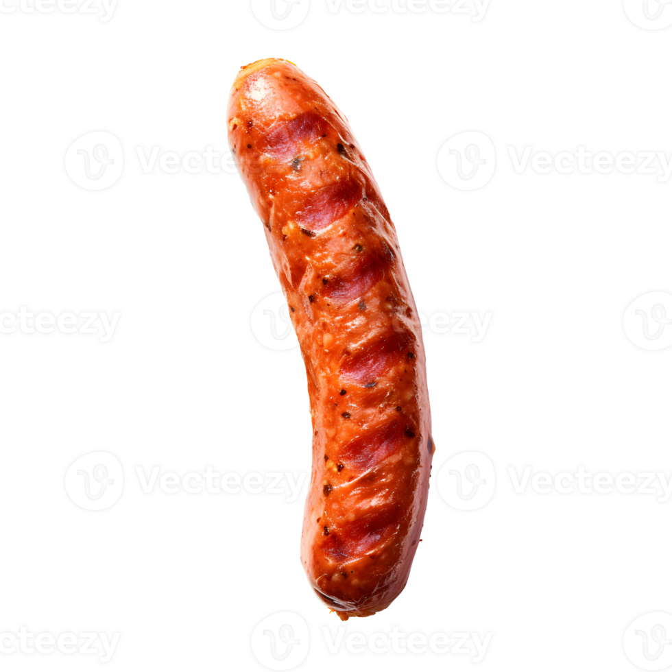 AI generated Close up photo of smoked sausage without background png