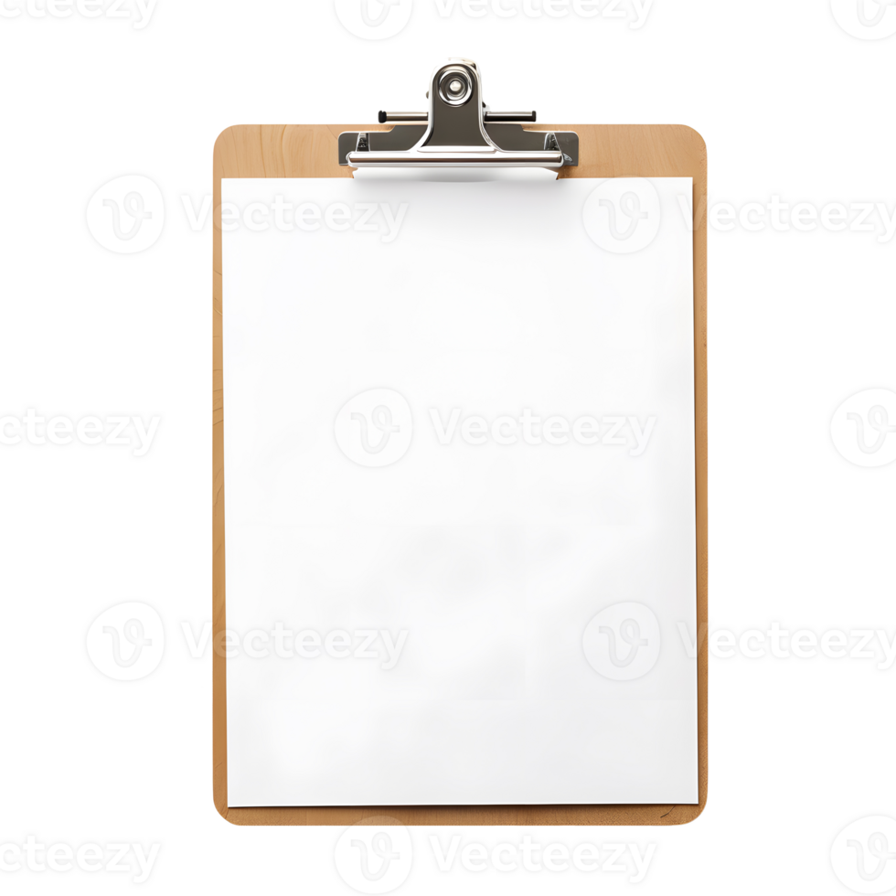 AI generated Top view of clean checklist or clipboard without background. Ready for mockup png