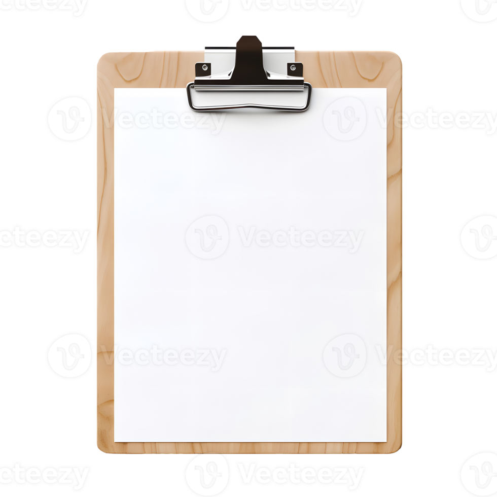 AI generated Top view of clean checklist or clipboard without background. Ready for mockup png