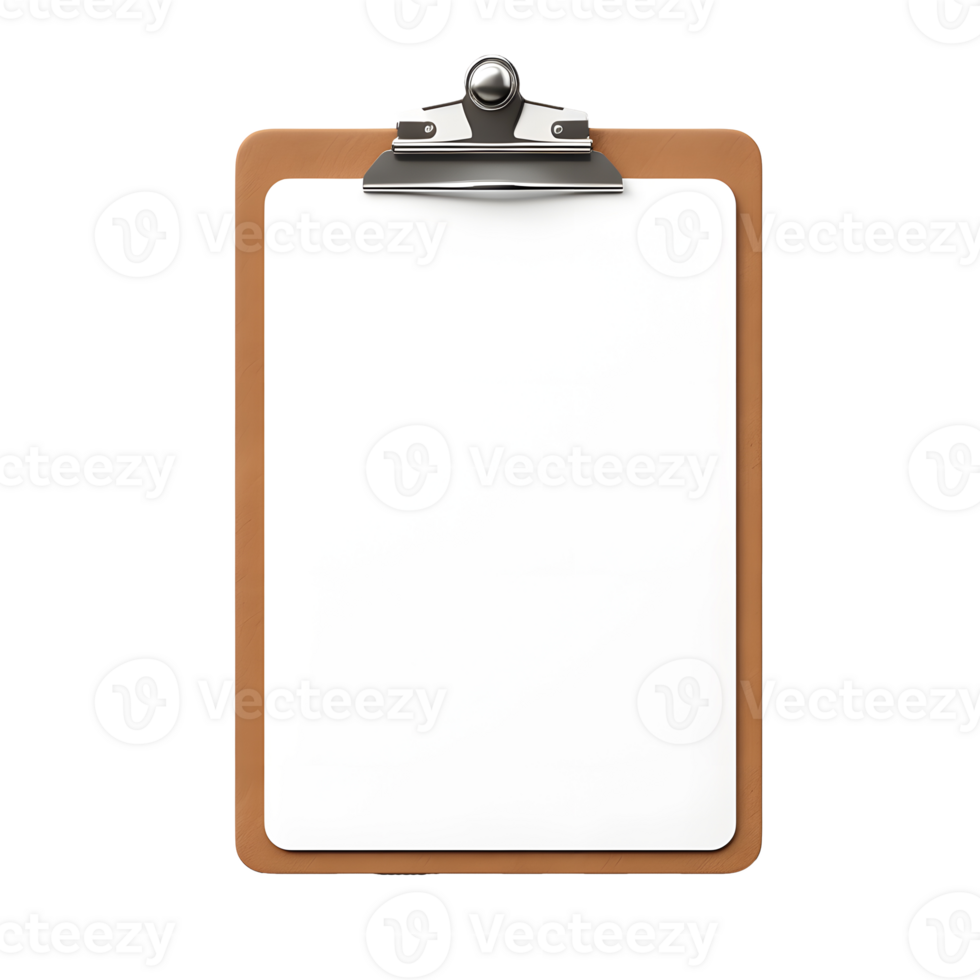 AI generated Top view of clean checklist or clipboard without background. Ready for mockup png