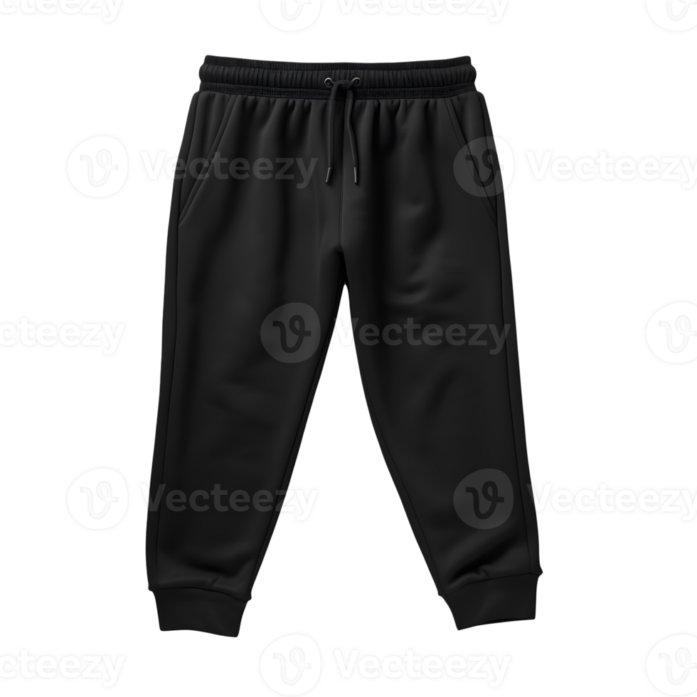 AI generated Black fabric pants without background. Ready for mockup png