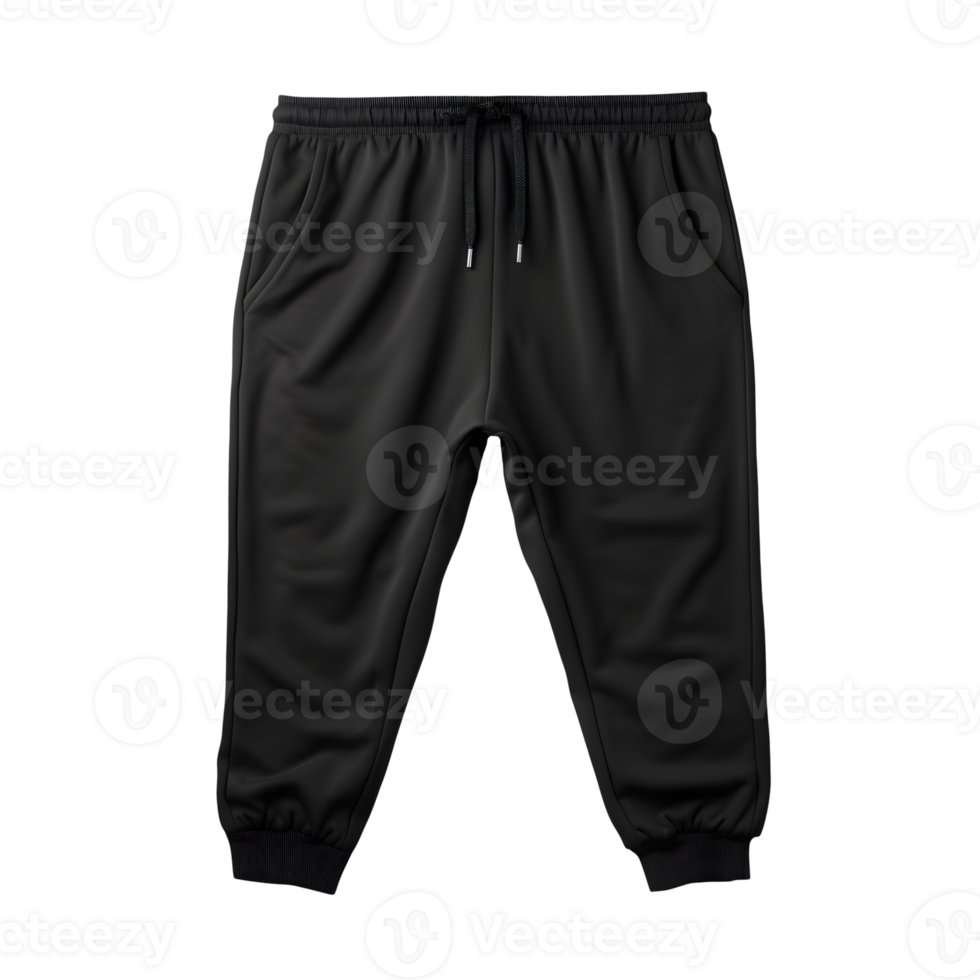 AI generated Black fabric pants without background. Ready for mockup png