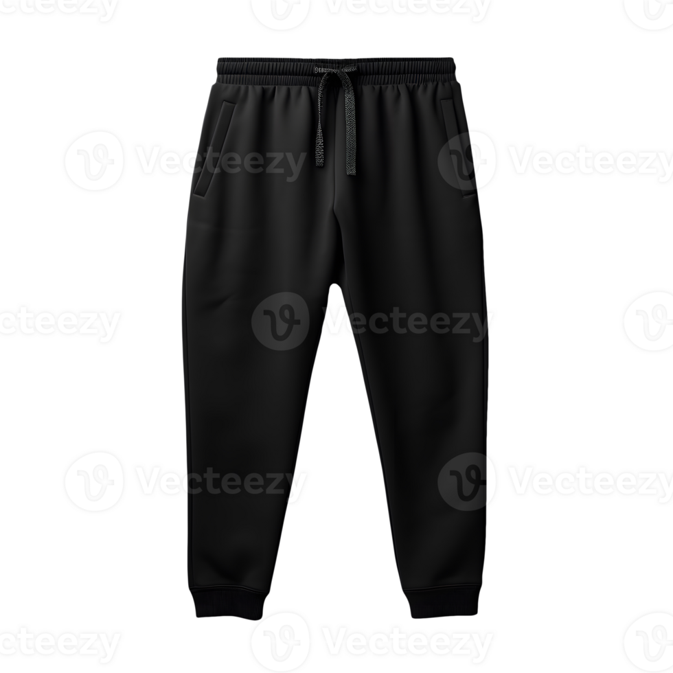 AI generated Black fabric pants without background. Ready for mockup png