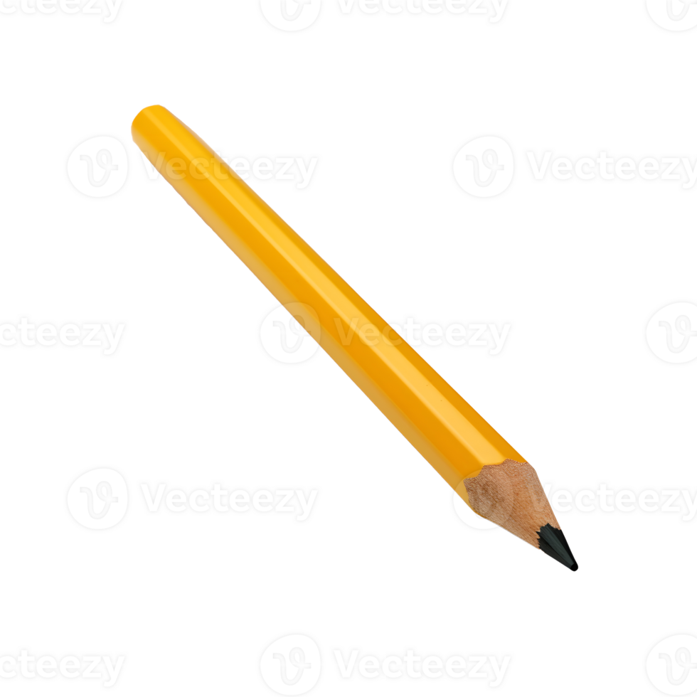 AI generated Close-up photo of yellow pencil without background png