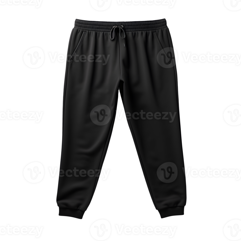 AI generated Black fabric pants without background. Ready for mockup png
