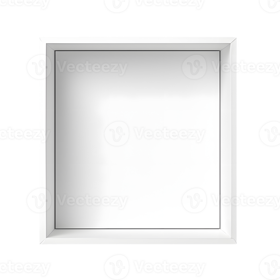 AI generated Top view of white opened box with empty space for product display. Ready for mockup png
